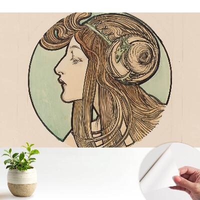 Fototapeta z nadrukiem samoprzylepna Elegancka secesyjna kobieta w profilu