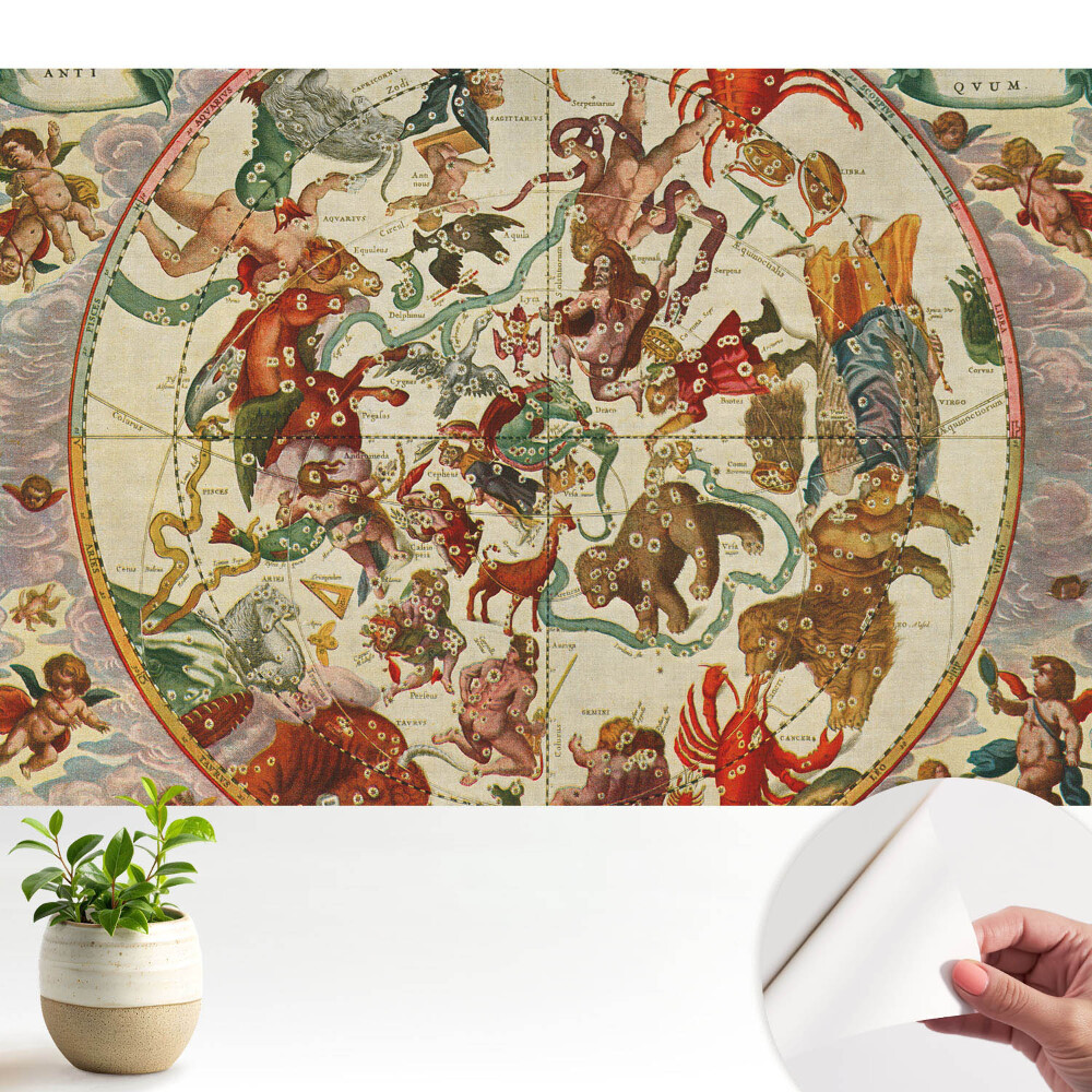 Fototapeta do salonu Kosmogram klasyczny z mitologicznymi postaciami