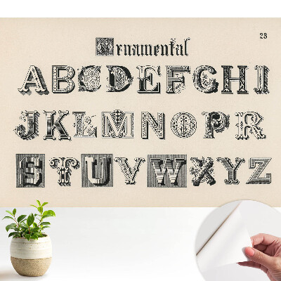 Tapeta fotograficzna samoprzylepna Ozdobne litery retro stylu klasycznego