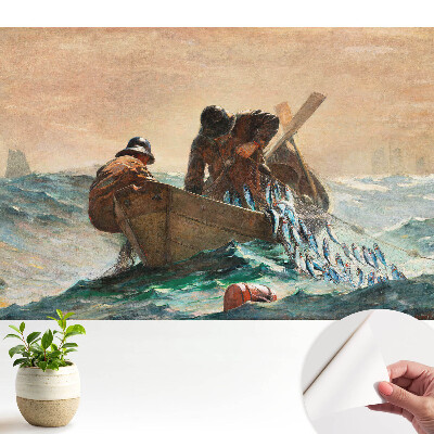 Tapeta fotograficzna samoprzylepna Rybacy na wzburzonym morzu