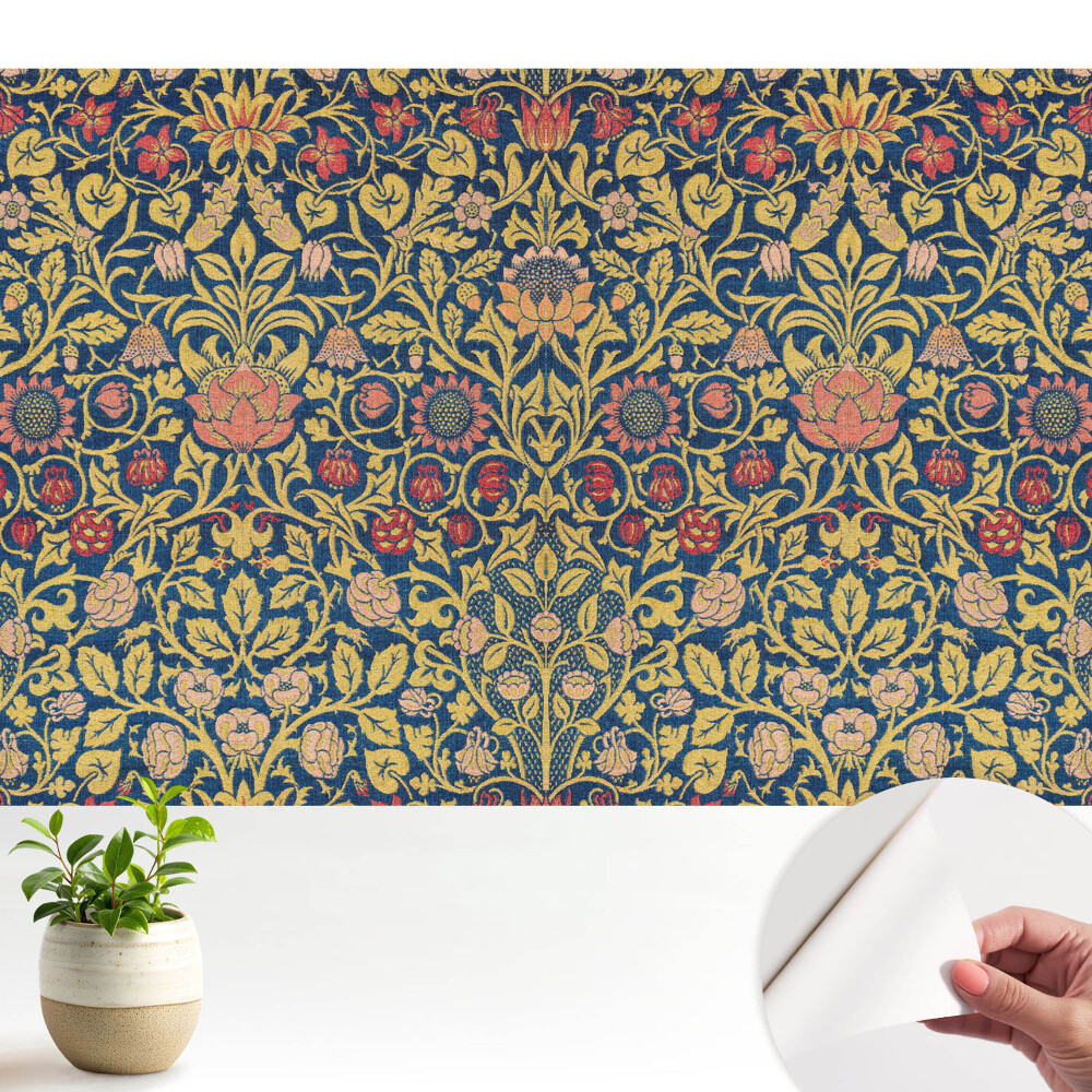 Tapeta fotograficzna samoprzylepna Eleganckie klasyczne kwiaty w powtarzalnej kompozycji