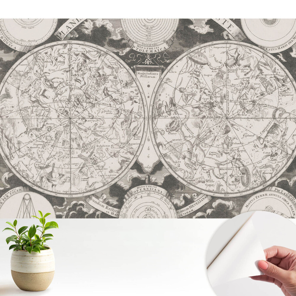 Fototapeta samoprzylepna do salonu Historyczne konstelacje retro kartografia
