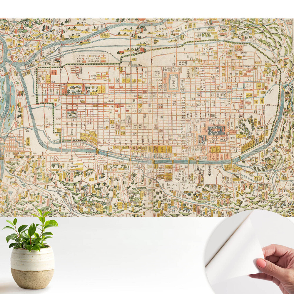 Nowoczesna fototapeta na wymiar Historyczna mapa miasta z detalami ulic