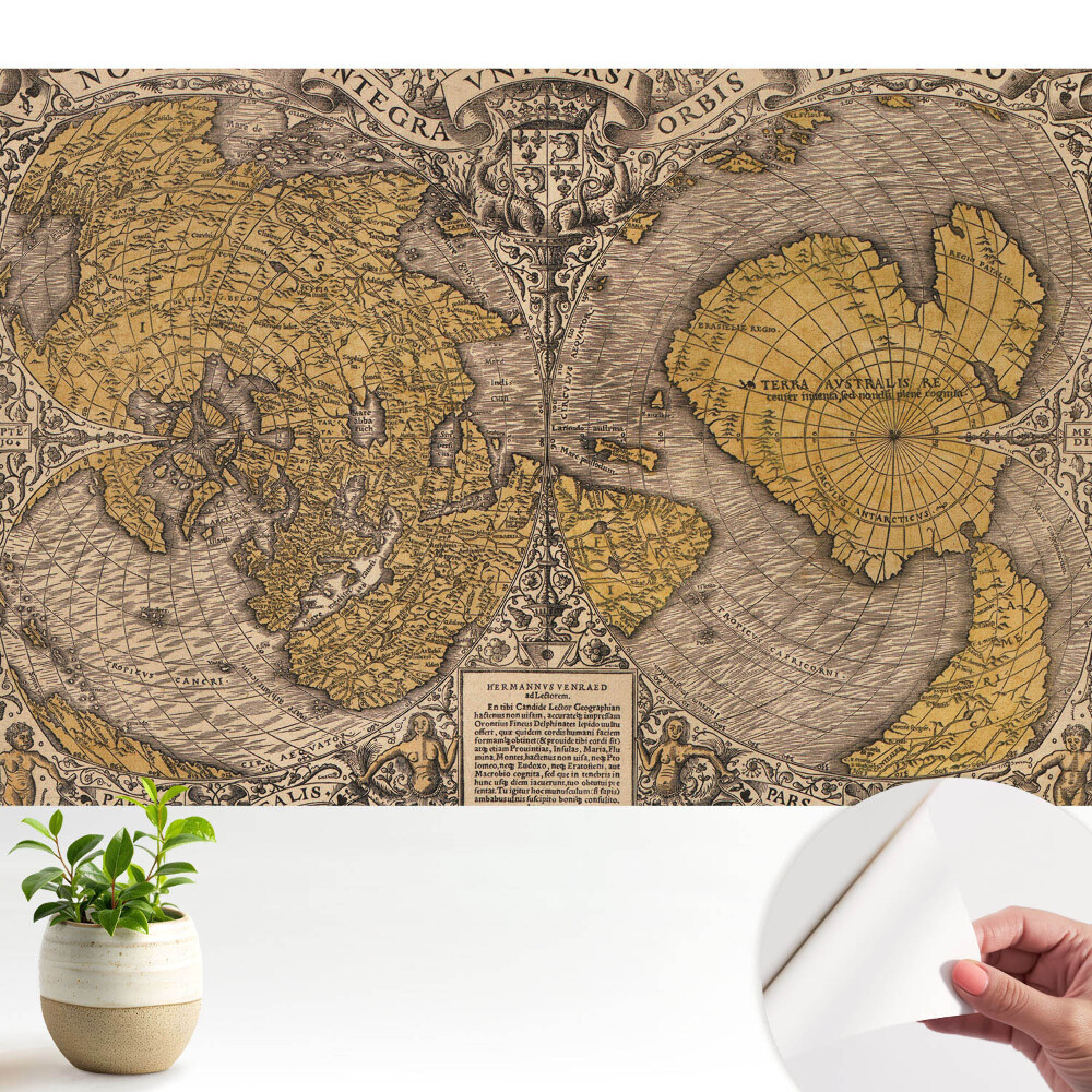 Fototapeta samoprzylepna do salonu Zabytkowa mapa świata