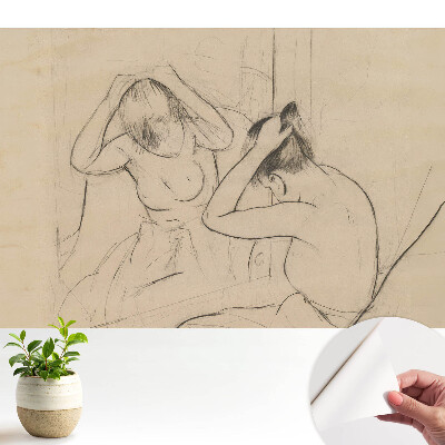 Fototapeta samoprzylepna do salonu Kobieta przy lustrze