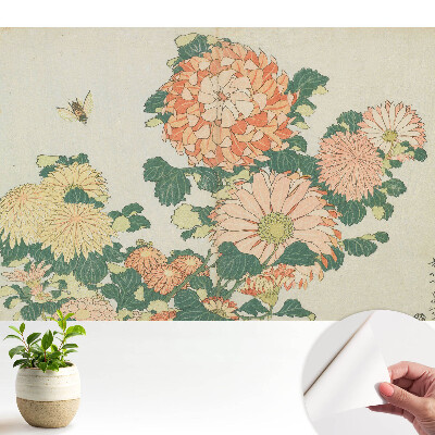 Fototapeta na wymiar do sypialni Kwiaty chryzantemy pszczoła harmonia