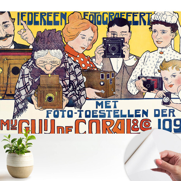 Fototapeta samoprzylepna do salonu Reklama aparatów retro