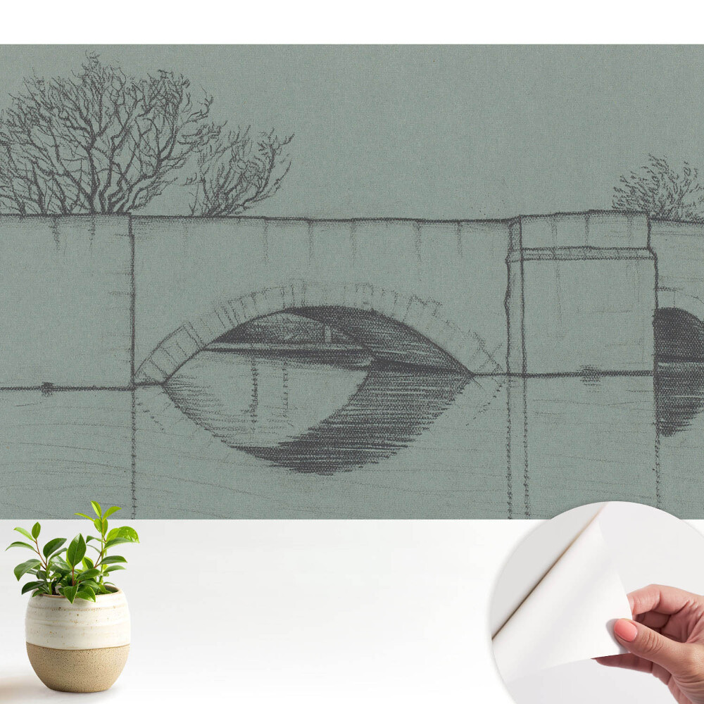 Tapeta fotograficzna samoprzylepna Most i rzeka w klasycznym stylu