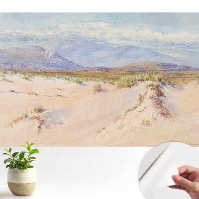 Fototapeta do salonu Pejzaż pustynny z odległymi górami