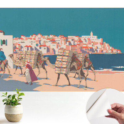 Fototapeta Morska karawana wielbłądów ilustracja.