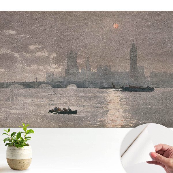 Fototapeta do salonu Miejski zmierzch rzeka refleksy kolorów