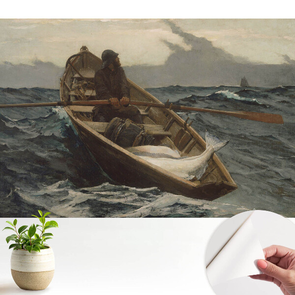 Fototapeta na wymiar do sypialni Rybak łowi na wzburzonym morzu