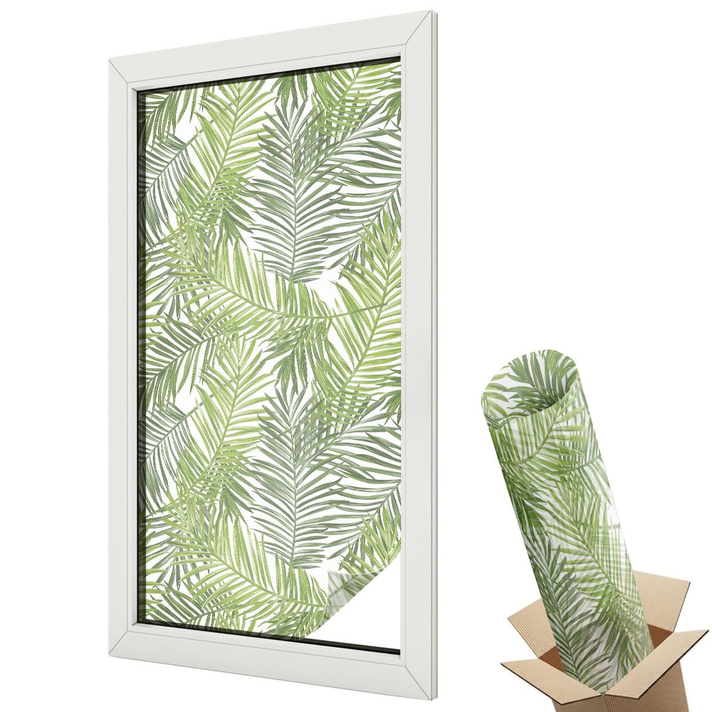 Witraż naklejka na okno Roślinne wzory