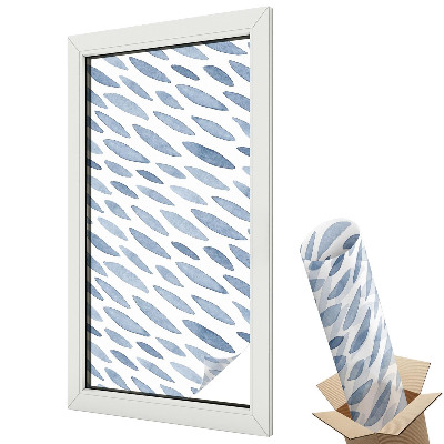 Witraż naklejka na okno Niebieskie pociągnięcia