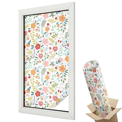 Witraż naklejka na okno Kwiatowy wzór