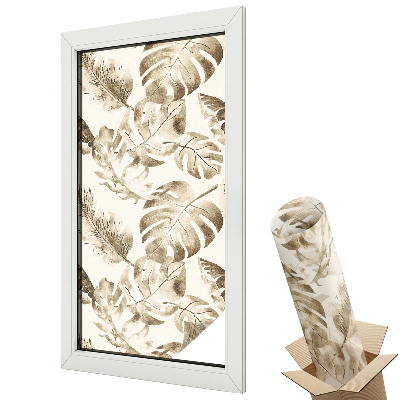 Mleczna folia na okno witraż Tropikalne rośliny