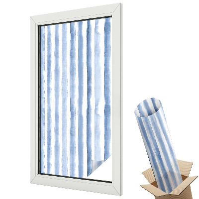 Witraż naklejka na okno Błękitne pasy