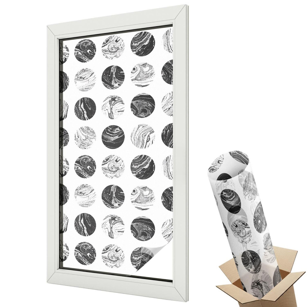 Witraż naklejka na okno Marmurowa elegancja