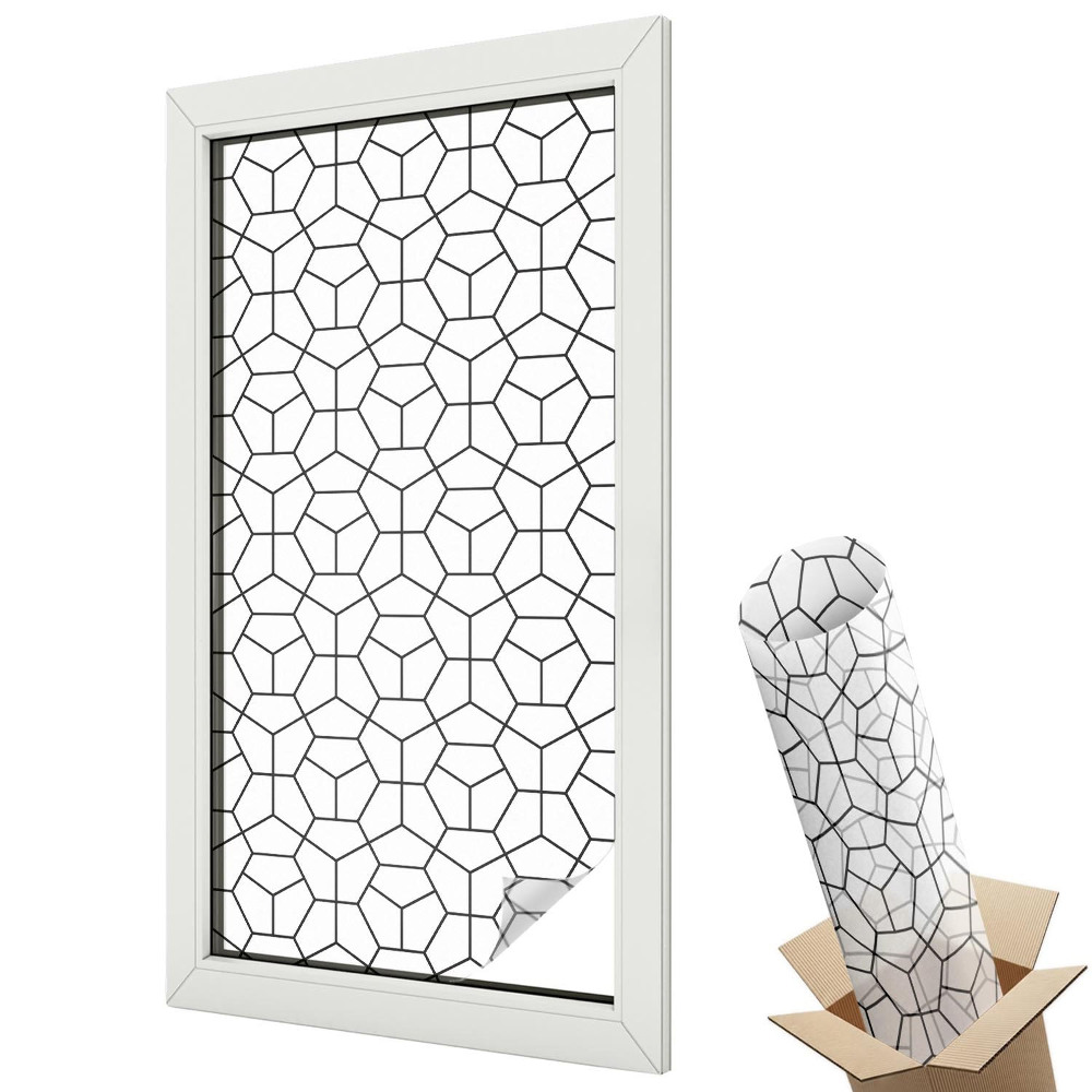 Mleczna folia na okno witraż Geometryczne kostki