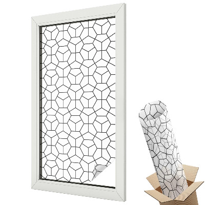 Mleczna folia na okno witraż Geometryczne kostki