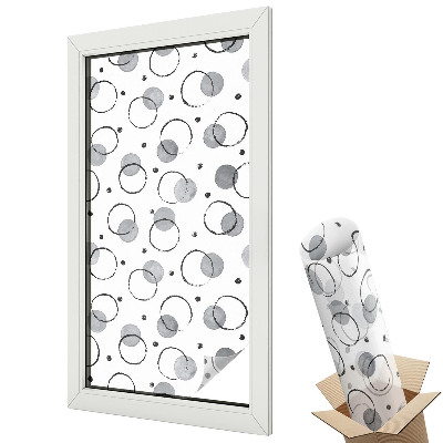 Witraż naklejka na okno Szare koła