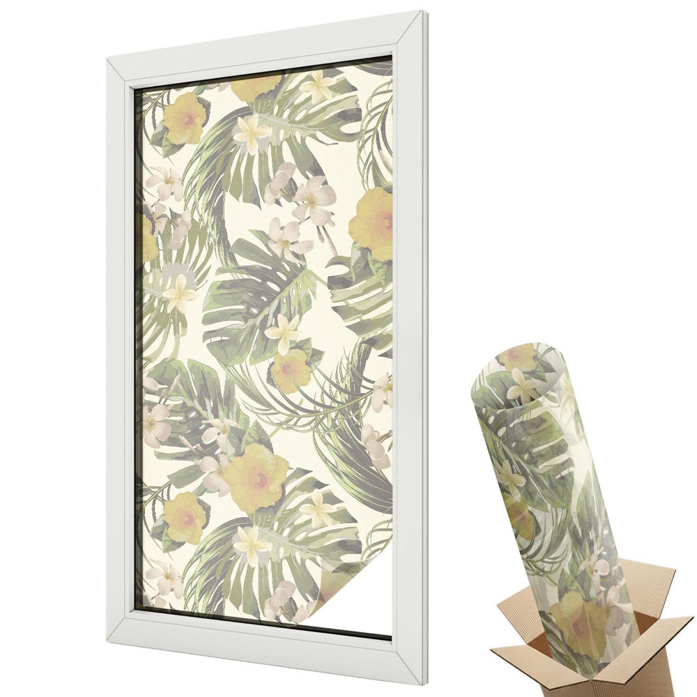 Dekoracyjna folia okienna Tropikalny motyw