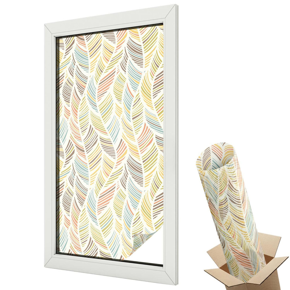 Dekoracyjna folia okienna Tęczowe pióra