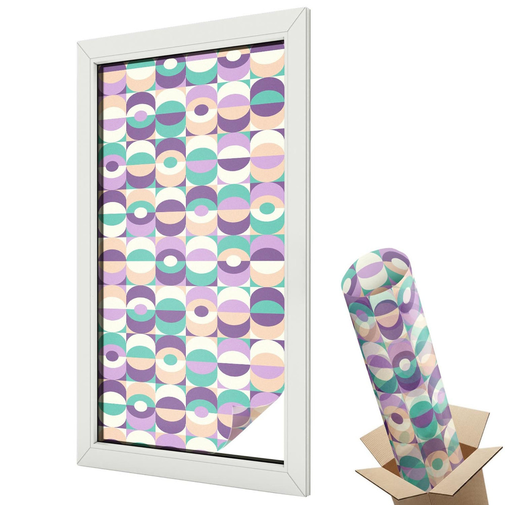 Mleczna folia na okno witraż Kolorowe wzory