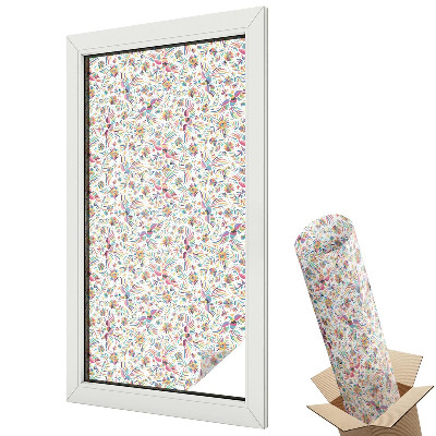 Mleczna folia na okno witraż Barwna egzotyka