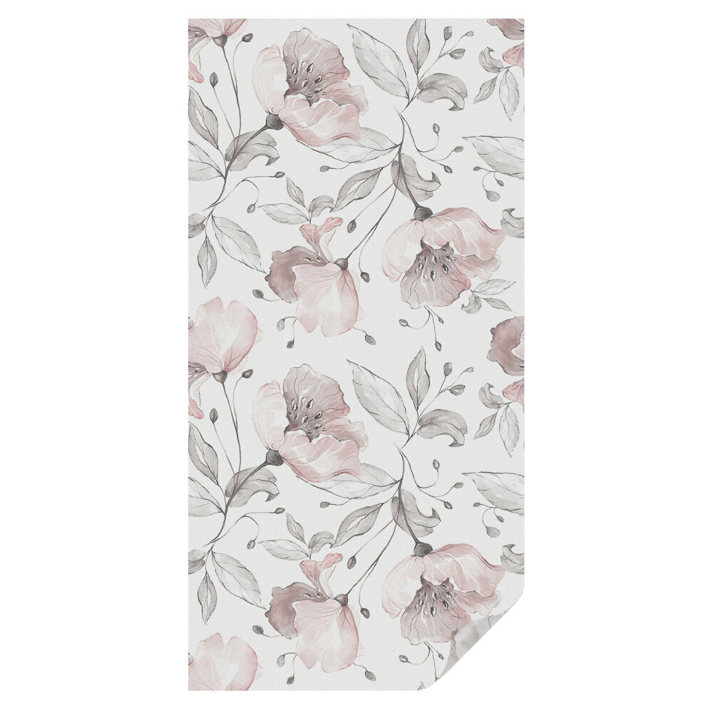 Mleczna folia na okno witraż Różane liście