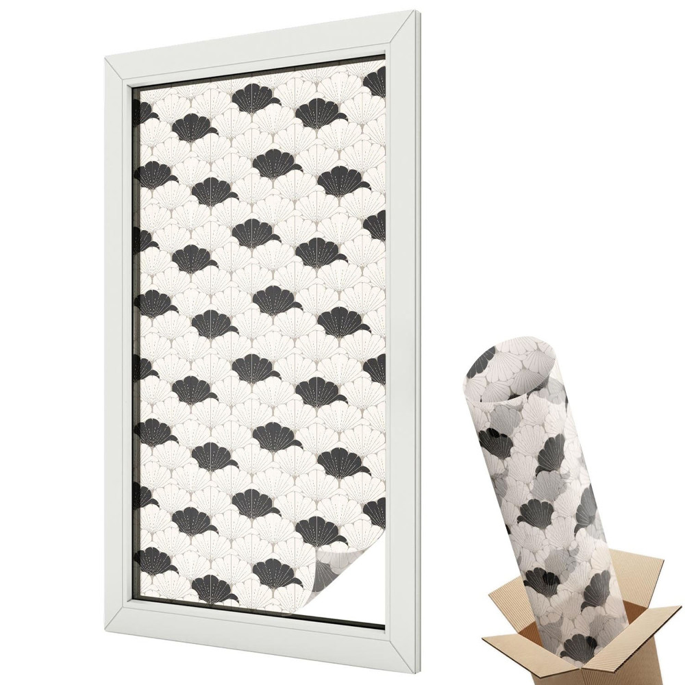 Witraż naklejka na okno Kontrastowe wachlarze