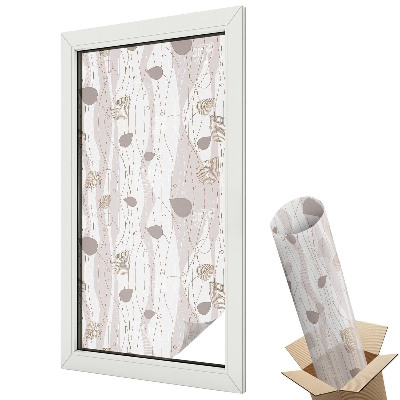 Witraż naklejka na okno Eleganckie liście