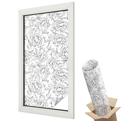 Mleczna folia na okno witraż Kwiatowy motyw