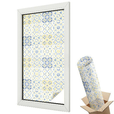 Mleczna folia na okno witraż Klasyczne kafelki