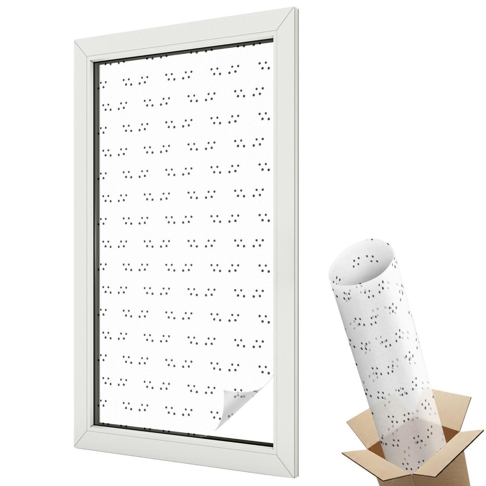 Mleczna folia na okno witraż Kropkowy wzór