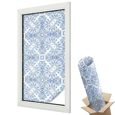 Witraż naklejka na okno Niebieskie kafle