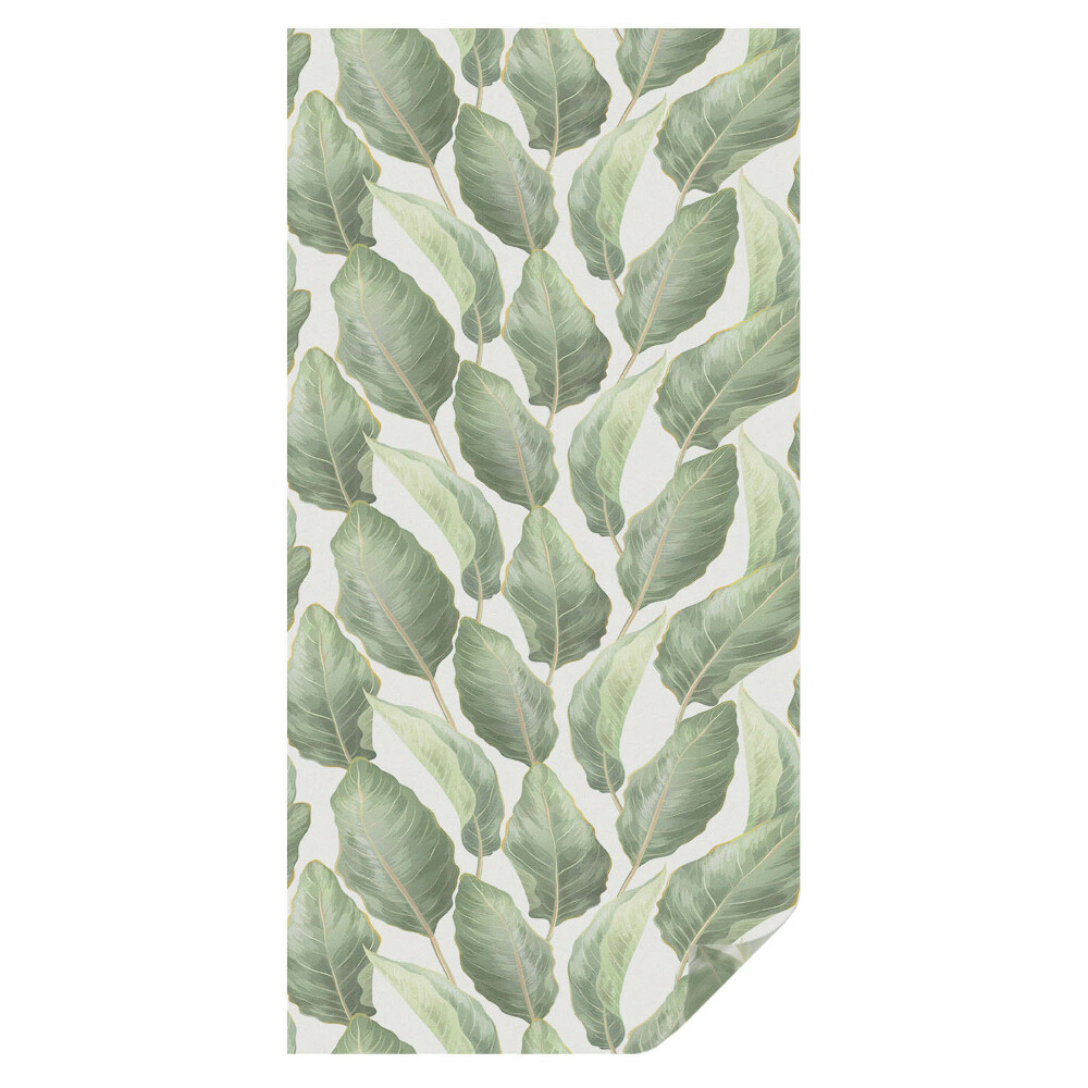 Mleczna folia na okno witraż Zielone liście