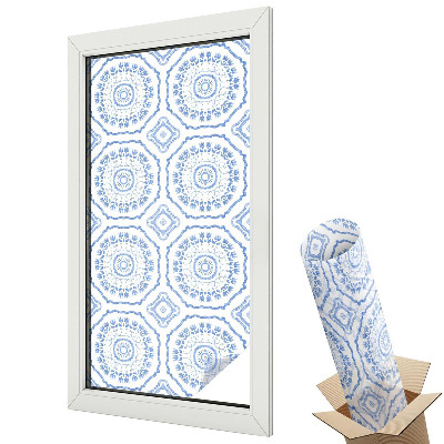 Mleczna folia na okno witraż Kwiatowe ornamenty