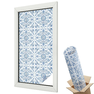 Mleczna folia na okno witraż Kwiatowy ornament