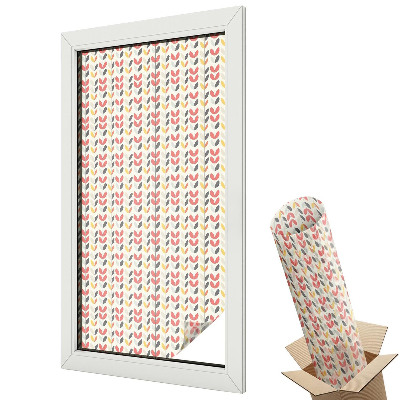 Witraż naklejka na okno Retro liście