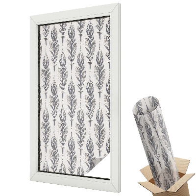 Mleczna folia na okno witraż Eleganckie pióra