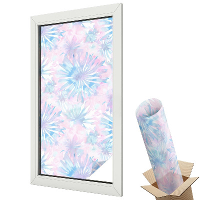 Mleczna folia na okno witraż Kwiatowe akwarele