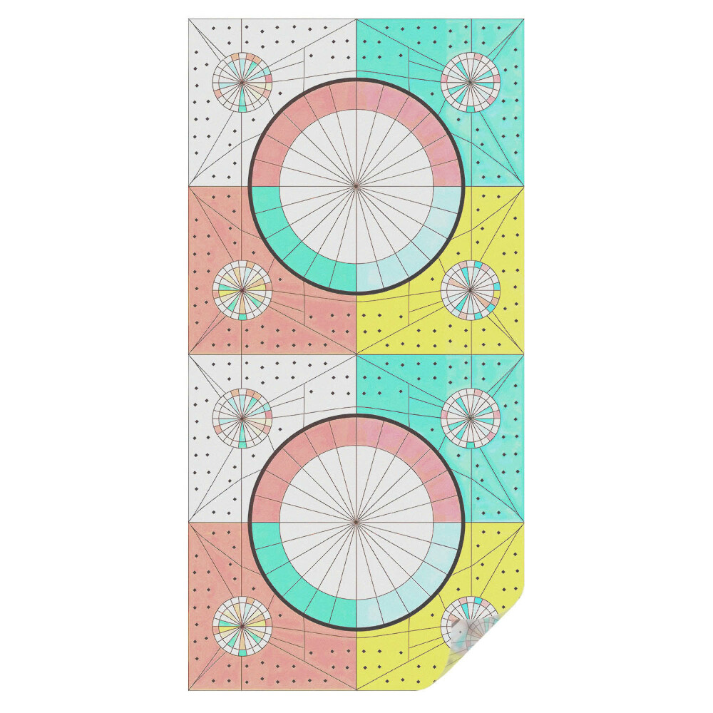 Mleczna folia na okno witraż Geometryczne koła