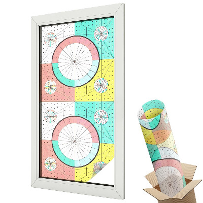 Mleczna folia na okno witraż Geometryczne koła