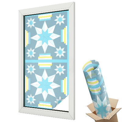 Witraż naklejka na okno Gwiaździsty wzór