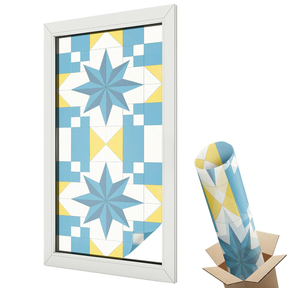 Dekoracyjna folia okienna Niebieskie gwiazdy