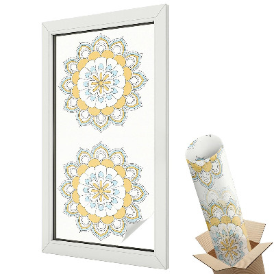 Mleczna folia na okno witraż Kolorowe mandale