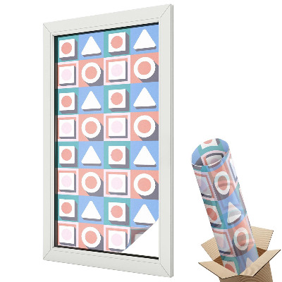 Mleczna folia na okno witraż Geometryczne wzory