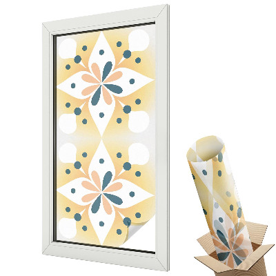 Mleczna folia na okno witraż Kwiatowa symetria