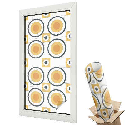 Witraż naklejka na okno Retro okręgi